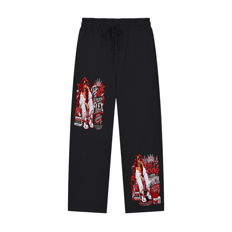 Solid Color Straight-Leg Sweatpants image 1