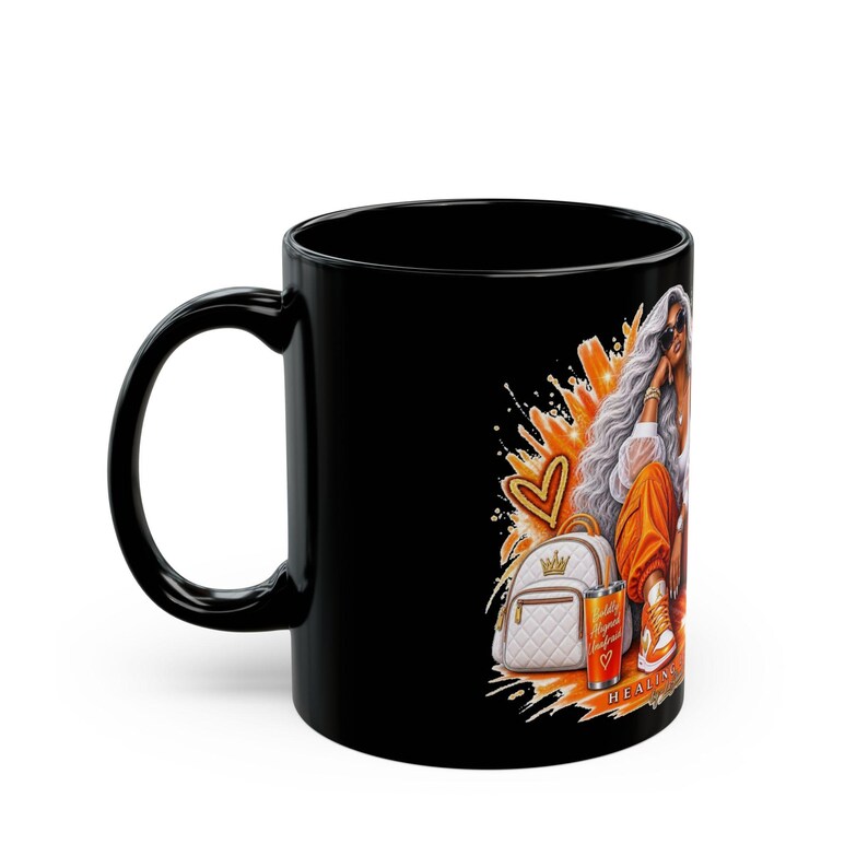 Taza negra (11 oz, 15 oz) imagen 3