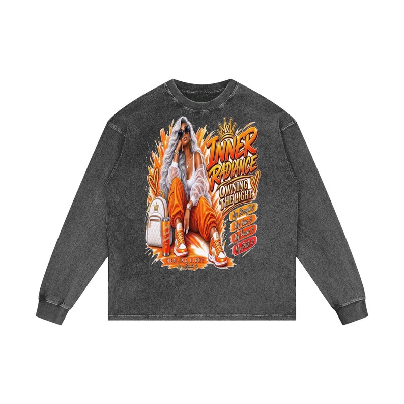 Acid Wash Oversize Long Sleeve T-Shirt image 19
