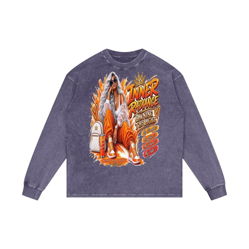 Acid Wash Oversize Long Sleeve T-Shirt image 5