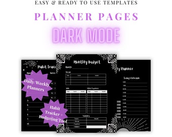 Minimalistische Planner - ADHD Planner - Budgettering Planner - Gewoonte Tracker - Darkmode Digitale Planner - Notability Digitale Planner