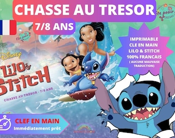 7/8 years old LILO and STITCH treasure hunt in French indoors and outdoors