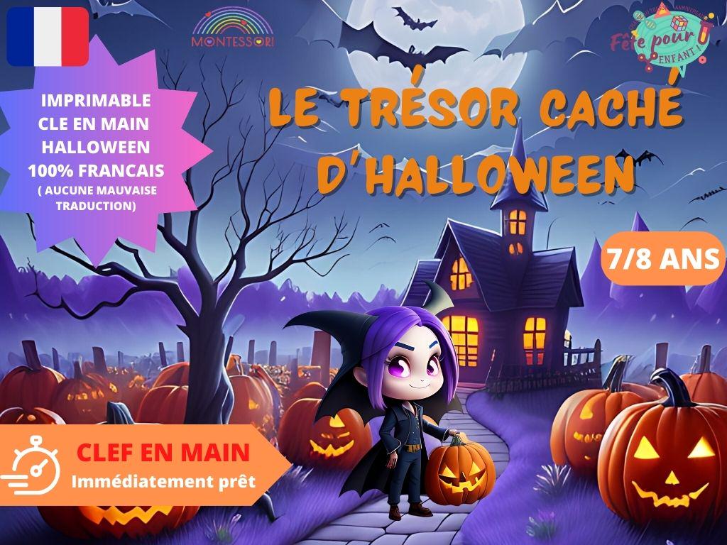 7/8 years old Halloween treasure hunt in French indoors and outdoors