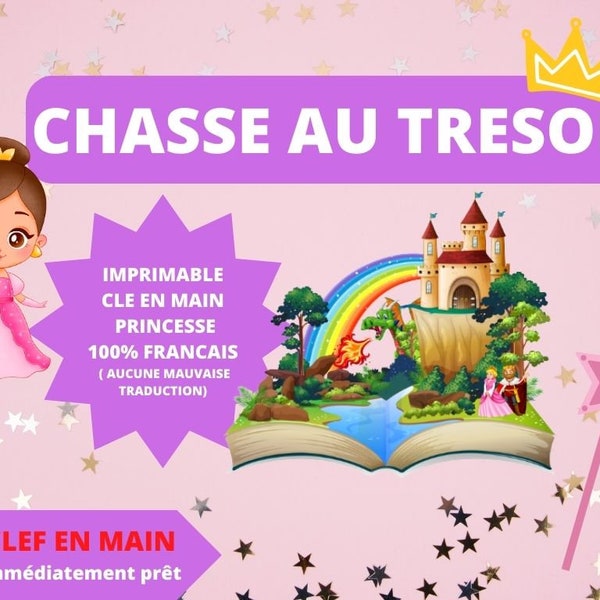 3/4 ans Chasse au trésor Princesse en Français intérieur et extérieur