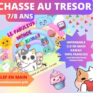 7/8 años Búsqueda del tesoro KAWAII en francés interior y exterior
