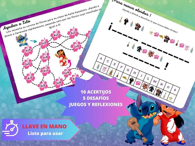 Stitch Math Problem Work Sheets Busqueda Del Tesoro De LILO Y STITCH (7-8 Años) – Para Interior Y ...
