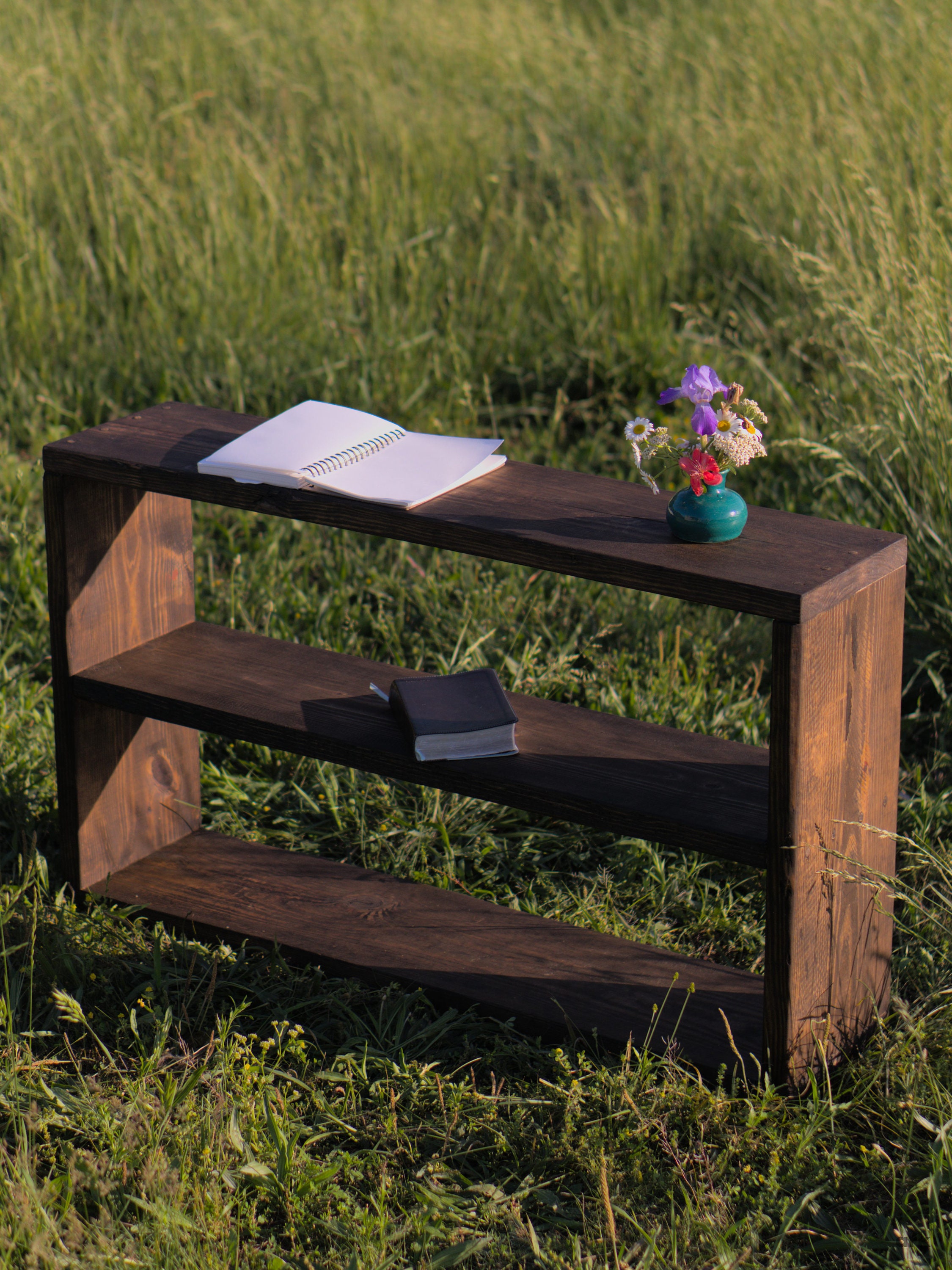 Rustic Storage Unit Made From Solid Wood | Rustic Bench | Wooden ...