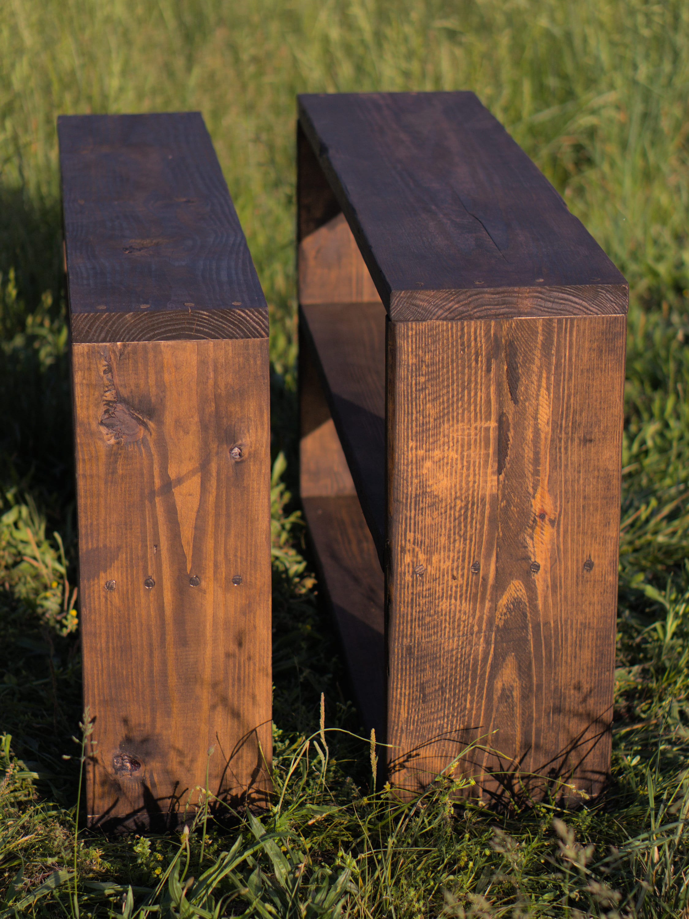 Rustic Storage Unit Made From Solid Wood | Rustic Bench | Wooden ...