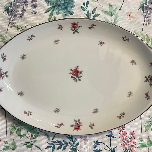 Vintage Rosechintz Oval Platter Meito Japan