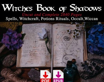 Witches Book of Shadows 2840 Pages Spells Witchcraft Potions Rituals Occult Wiccan PDF-EPUB Digital Download