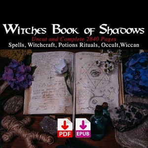 Witches Book of Shadows 2840 Pages Spells Witchcraft Potions Rituals Occult Wiccan PDF-EPUB Digital Download