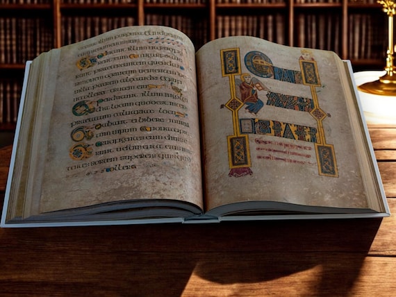 Book of Kells 800 AD Kell's Manuscript Facsimile Full-size Color
