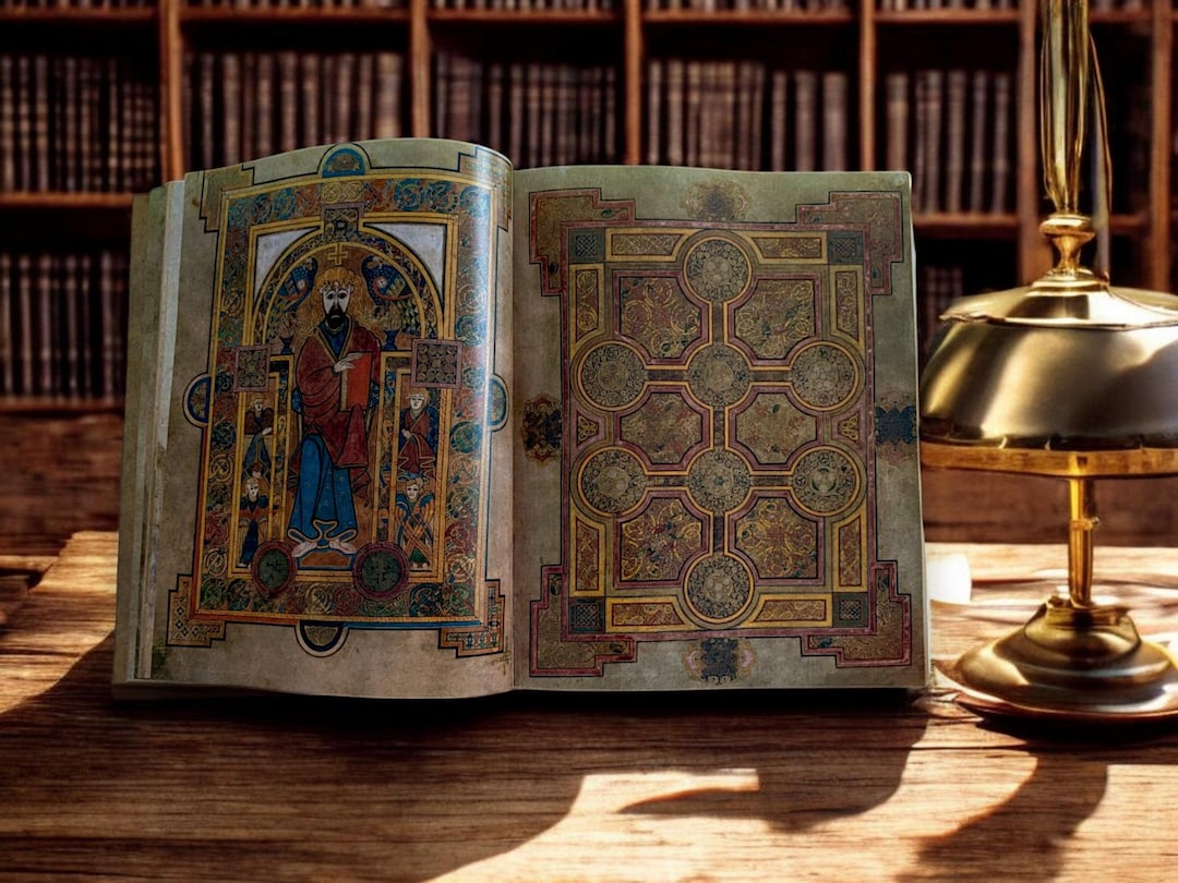 ケルズの書 西暦800年 ケルズの原稿の複製 実物大カラー複製 - Etsy 日本