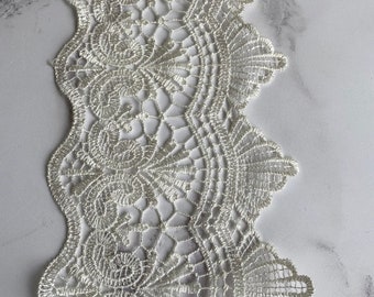 2 Yards white narrow cotton lace trim crochet cotton lace trim