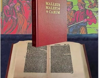 1519 Malleus Maleficarum Hammer Of Witches Facsimile Burgundy Leather-bound Rare Ancient Manuscript Hand-bound Collectible Books