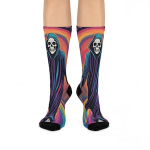 Psychedelic Grim Reaper Cushioned Crew Socks