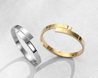 Custom Ring, 18K Gold Engraved Ring, Adjustable Couples Ring, Dainty Name Ring, Personalized Unisex Jewelry, Stackable Ring Best Friend Gift