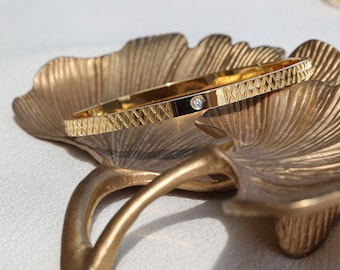 Pulsera chapada en oro de 18 quilates, pulsera grabada, pulsera con nombre personalizado, joyería personalizada, pulsera impermeable, regalo de Navidad
