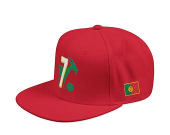Ronaldo #7 Goat, Embroidered Snapback, Portugal, Design by Philly Artist Brunofsky