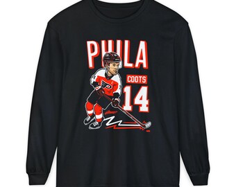 Philadelphia Hockey met lange mouwen l Meerkoeten l Comfortabele kleuren l Ontwerp van Philly Artist Brunofsky