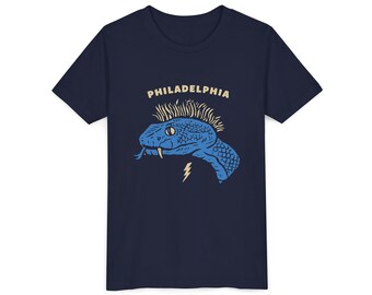 Youth Tee: Blue Snake Design | Comfort Colors Tee l Philadelphia Soccer Fans l Design by Philly Artist Brunofsky