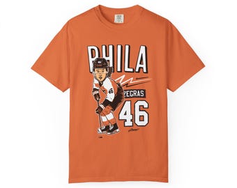Zegras, Philadelphia Hockey, Unisex Comfort Colors T-shirt, Design by Philly Artist Brunofsky