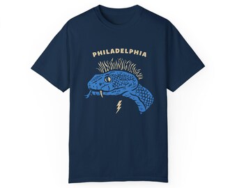 Blue Snake Design | Comfort Colors Tee l Philadelphia Soccer Fans l Design by Philly Artist Brunofsky