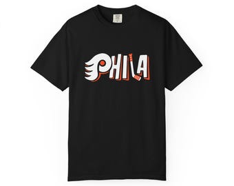 Philadelphia Hockey, Unisex Garment-Dyed Comfort Colors Tee, Design by Philly Artist Brunofsky
