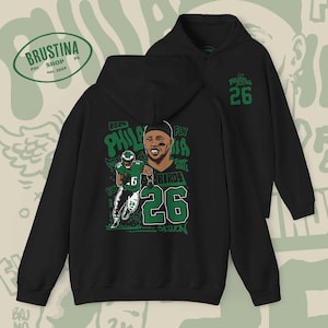 Sudadera con capucha: Saquon Barkley 2K Design, Philadelphia Eagles, diseño del artista de Filadelfia Brunofsky