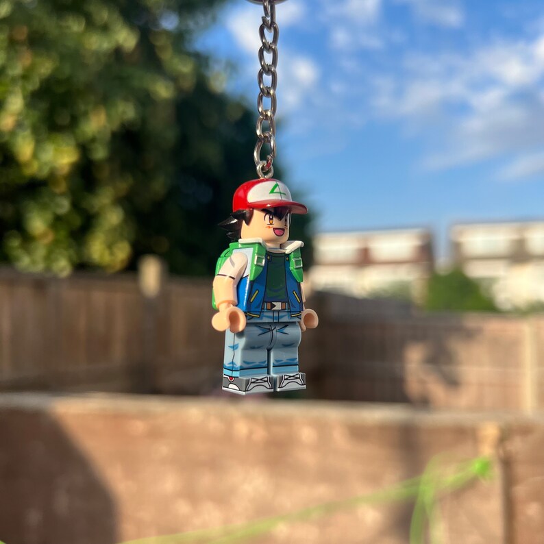 Ash Key Chain Ash Ketchum Anime Pokémon Brick Keychain FREE UK DELIVERY - Etsy UK