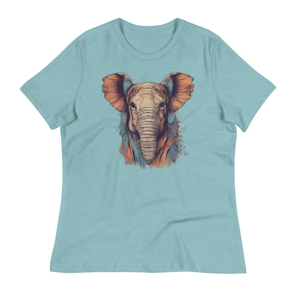 Elephant Graphic Women's Relaxed T-Shirt, Cozy and Stylish Casual Wear, Perfect Present for Animal Lovers