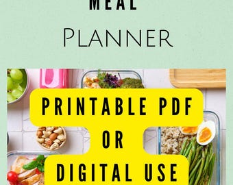 Planificador de comidas en formato PDF imprimible o digital