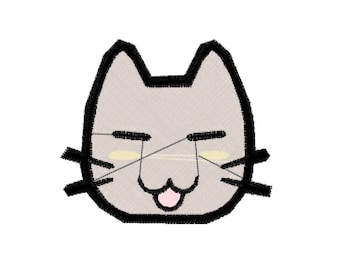 Archivo de diseño de bordado de máquina de cara de gato