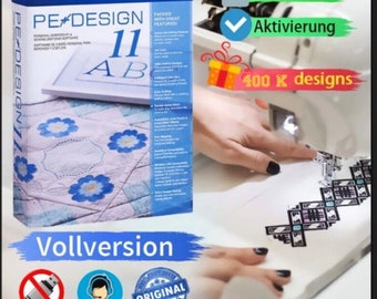 PE Design 11 Sewing and Embroidery Software -Full Version for Windows 10 /11/ Pe-Design Bundle, 400k+ Embroidery Designs