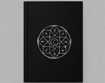 Grimoire Journal | Mond Sigil Siegel | Buch der Schatten | Himmlische Hexe | Hardcover Zauberbuch | Witchy Geschenk