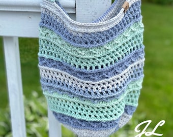 On-the-Fly Market Bag, PDF PATTERN ONLY, Crochet Pattern, Market Bag Pattern, Crochet Bag Pattern, Beach Bag Pattern, Reusable, Shopping