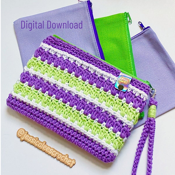 Nor'easter Pouch Pattern | PDF PATTERN ONLY | Crochet Pouch | Wristlet | Crochet Pattern | Cosmetic Bag | Pencil Case | Crochet Zipper Bag