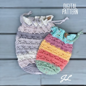 On-the-Fly Sack, PDF PATTERN ONLY, Crochet Pattern, Drawstring Bag Pattern, Crochet Sack Pattern, Cinch Sack, Reusable, Shopping