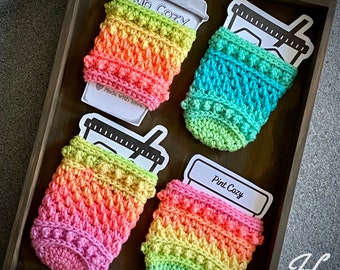 Darcy Cozy Collection Pattern | PDF Pattern Only | Cup Cozy | Ice Cream Cozy | Crochet Pattern | Crochet Cozy | Iced Cozy
