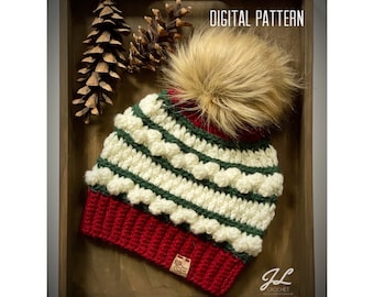 New Hampshire Cabin Beanie Pattern | PDF | Crochet Beanie | Crochet Hat | Adult Beanie | Child Beanie | Winter Hat | Crochet Pattern