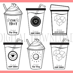 PRINTABLE Iced Beverage Cozy Template | Digital PDF | Market Display | Cozy Inserts | Cold Cup Cozy Template | DIY Packaging for Cup Cozies