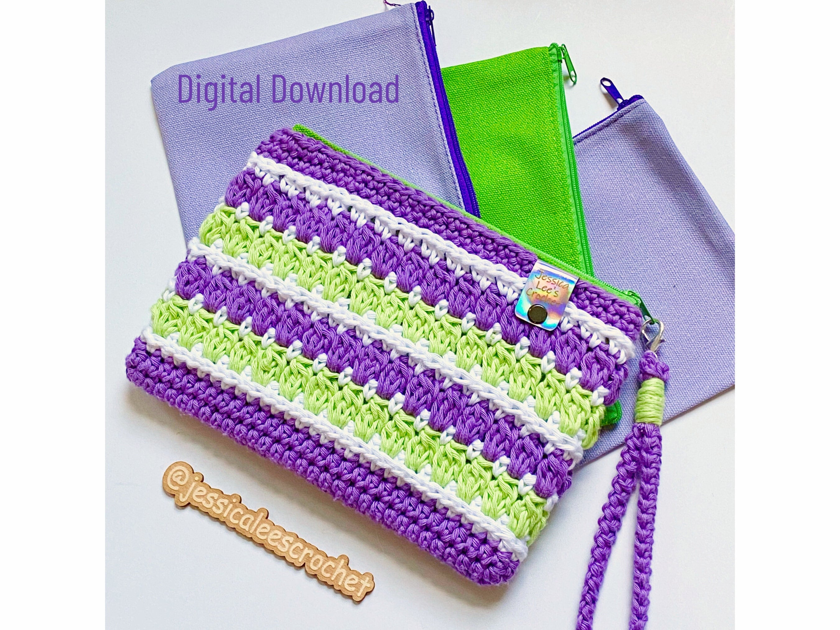 18 Crochet Pencil Case Patterns with Box Pouches, Wristlets, and Holders 13 Nor'easter Pouch Pattern Only Crochet Pouch Wristlet