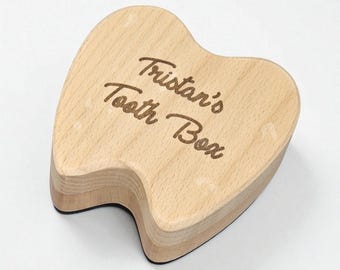 Personalized Wooden Tooth Fairy Box, Baby Keepsake