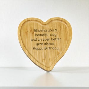 Personalised Heart-Shaped Wooden Trinket Tray – Small Decorative Bowl for Kitchen, Jewellery, Keys or Gifts