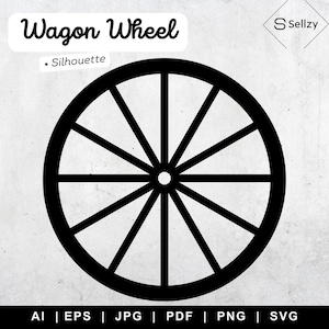 Wagon Wheel Icon SVG | Wagon Wheel Svg | Wagon Wheel Cricut Cut File | Wagon Wheel Png | Wagon Wheel Silhouette SVG | Wooden Wheel Svg