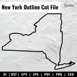 Archivos SVG de contorno de Nueva York / Archivos de corte de Nueva York / Vectores de Nueva York / Archivos vectoriales de EE. UU. / Imágenes prediseñadas de mapa de Nueva York / Cricut SVG de Nueva York