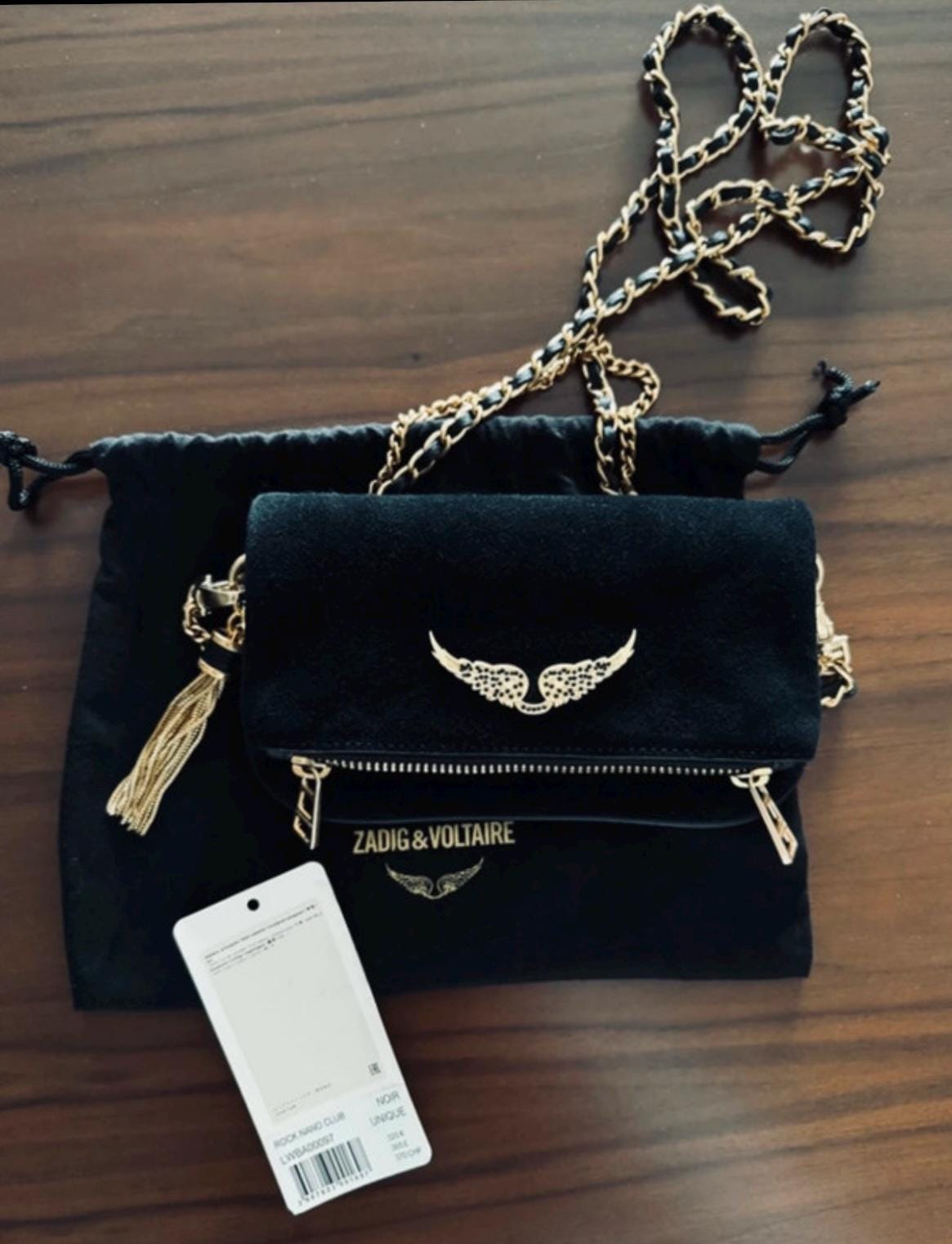 美品】ZADIG&VOLTAIRE ショルダーバッグ ゴールドチェーン 黒 【公式通販】