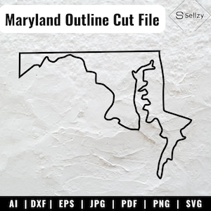 Maryland Umriss SVG-Dateien | Maryland Cut-Dateien | Maryland Vektorgrafik | USA Vektordateien | Maryland Karte Clip Art | Maryland Cricut