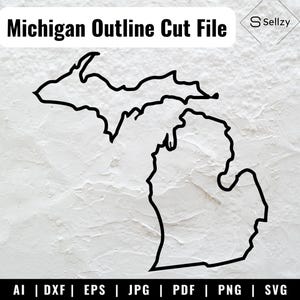 Michigan Outline SVG Files | Michigan Cut Files | Michigan Vector | USA Vector Files | Michigan Map Clip Art | Michigan Cricut