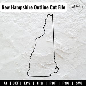 New Hampshire Outline SVG Files | New Hampshire Cut Files | New Hampshire Vector | USA Vector Files | New Hampshire Map Clip Art | NH Cricut